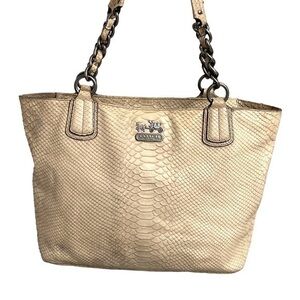 Coach rare madison python embossed tote bag